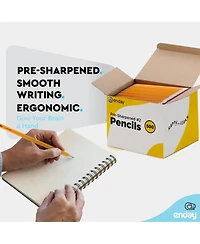 Enday #2 Pencils Bulk - 500 Pack, Pre-Sharpened Wood-Cased Yellow Pencils for Office and Classroom Supplies
