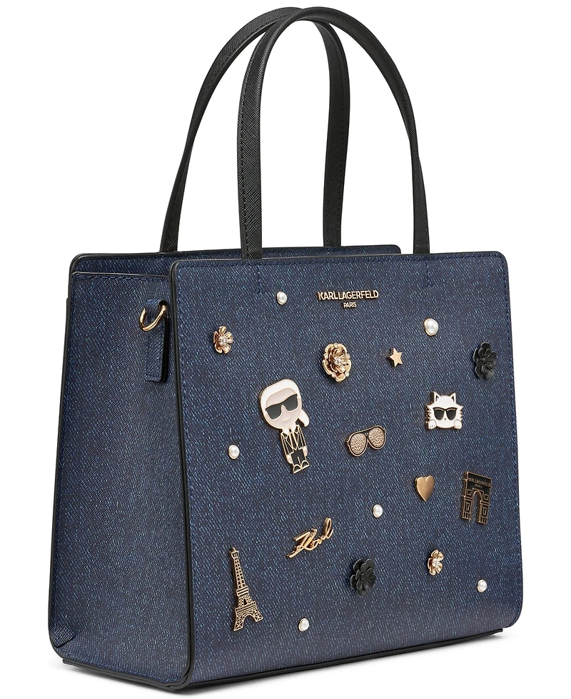 Karl Lagerfeld Paris Maybelle Satchel with Pins