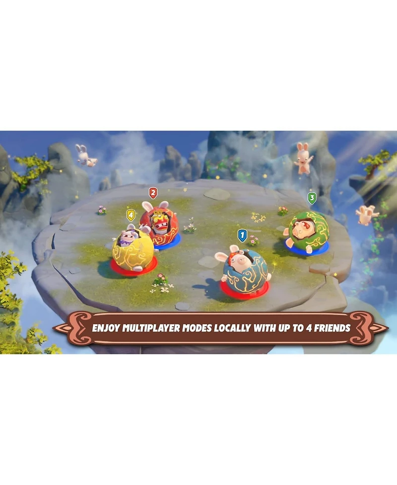 Nintendo Switch White Oled Console with Rabbids: Party of Legends, MightySkins Console and Controller Skin Voucher, and 2 Year Cps Extended Warranty