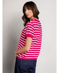 Celtic & Co. Women's Striped Knitted Crew Neck Tee