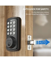 Zachvo Keyless Entry Deadbolt Lock, Electric Door Locks with Keypads and Emergency Charging Port