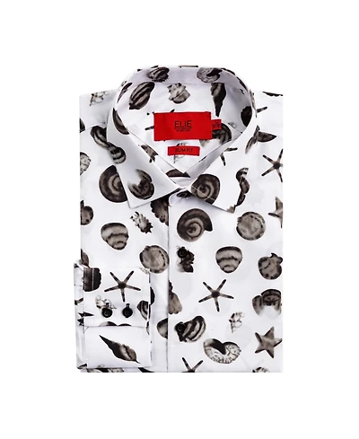 Elie Balleh Big Boys Slim Fit Sea Shell Print Shirt
