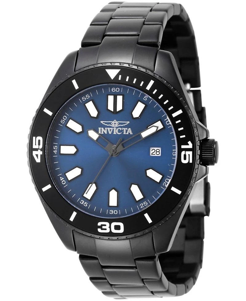 Invicta Men's 46320 Pro Diver Quartz 3 Hand Blue Dial Watch