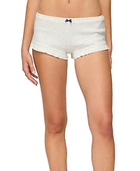 Edikted Women's Avalon Dotted Pointelle Ruffle Shorts