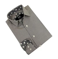 Elie Balleh Little Boys Black Micro Houndstooth Slim Fit Shirt for