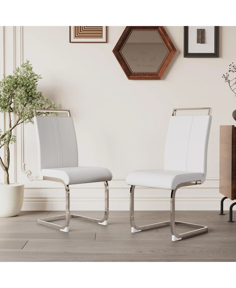 Streamdale Upholstered C-leg Modern Dining Side Chair (Set of 2)