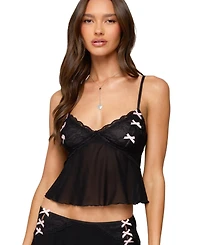 Edikted Women's Dona Lacey Sheer Mesh Tank Top