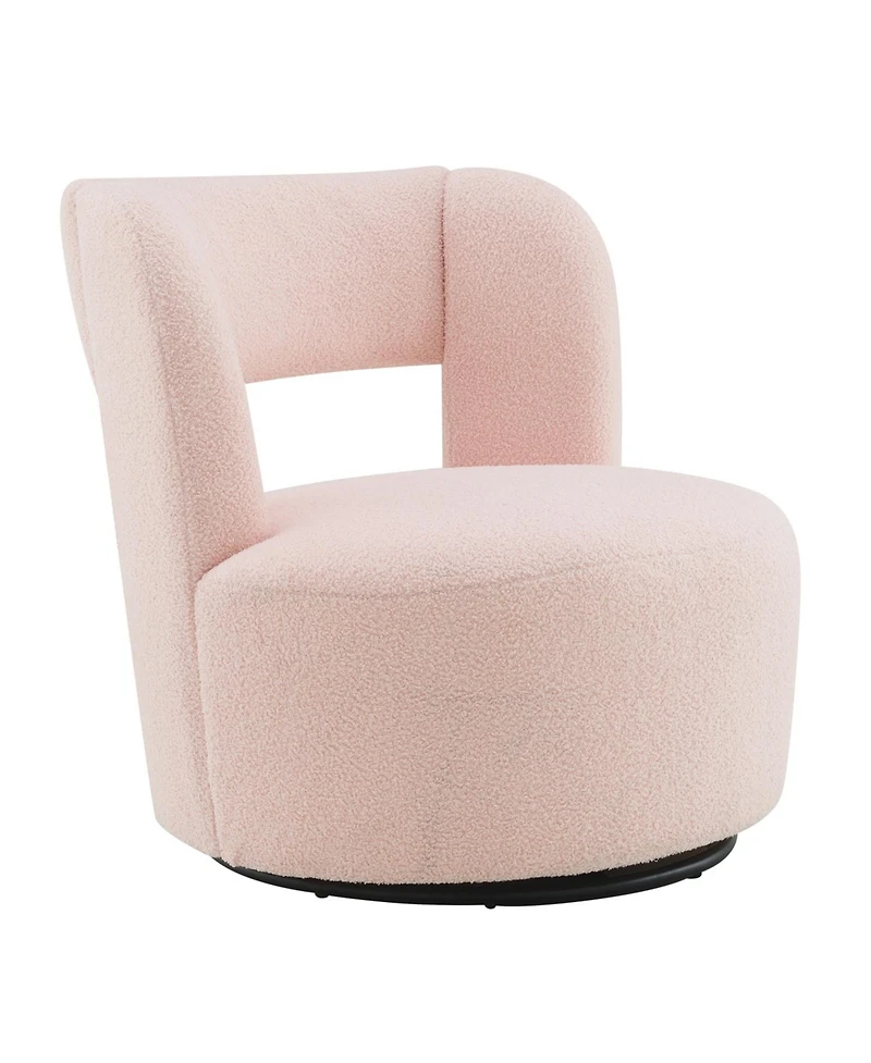 Streamdale Furniture Teddy Fabric Swivel Barrel Chair, Comfy for Living Room and Bedroom