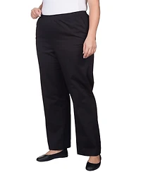 Alfred Dunner Plus Mid-Rise Straight Leg Short Length Casual Pants