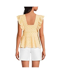 Lands' End Women's Lightweight Jersey Ruffle Peplum Top