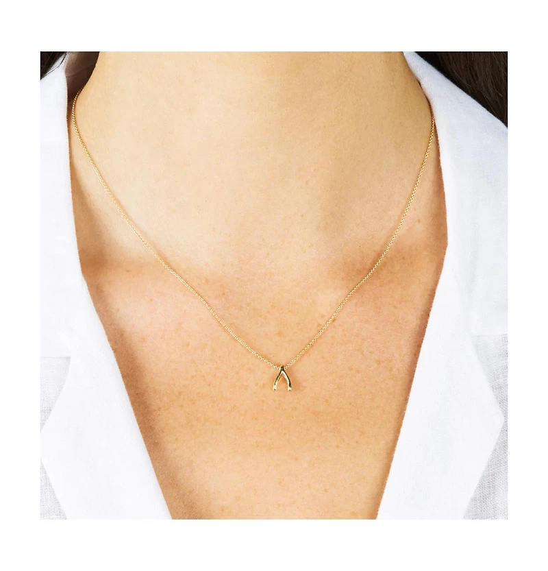 Spero London Sterling Silver Mini Wishbone Necklace