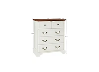 Modern White 5 Drawer Dresser Bathrooom Cabinet Ample Storage Wide Chest of Drawers