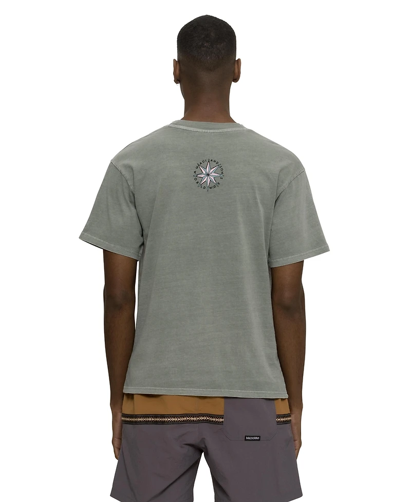 Maui and Sons Men's Compass Pigment Short Sleeve T-shirt