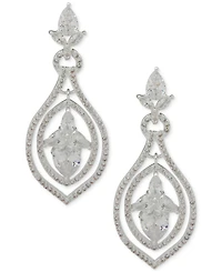 Anne Klein Silver-Tone Cubic Zirconia Drop Earrings