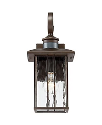 John Timberland Deaver Modern Outdoor Wall Light Fixtures Set of 2 Bronze Motion Sensor Dusk to Dawn 15 1/4" Water Glass for Exterior
