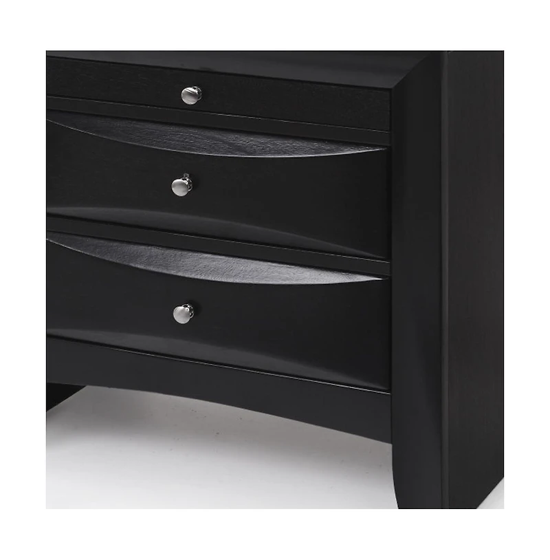 Three Drawer Solid Wood Nightstand – Functional and Elegant Bedroom Storage Solution