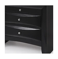 Three Drawer Solid Wood Nightstand – Functional and Elegant Bedroom Storage Solution