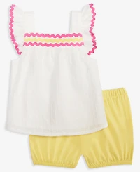 First Impressions Baby Girls Cotton Clip-Dot Top & Bloomer Shorts, 2 Piece Set, Exclusively at Macy's