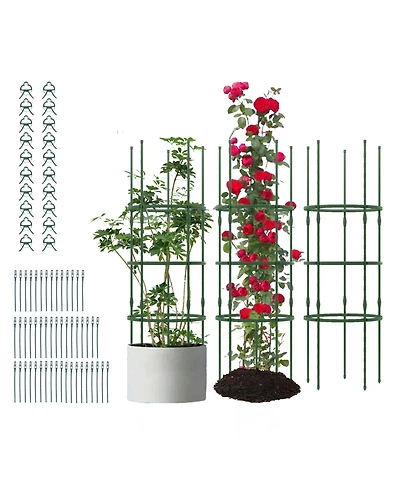 3 Pack 60 inch Adjustable Tall Plant Support Trellis for Climbing Plants