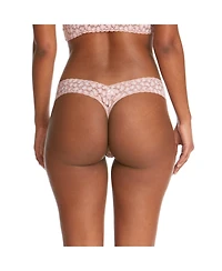 Hanky Panky Women's Cross-dyed Leopard Low Rise Thong Panty 3 pack