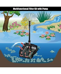 All-in-One 660 Gph Pond Filter Pump with Sterilizer and Fountain Jet