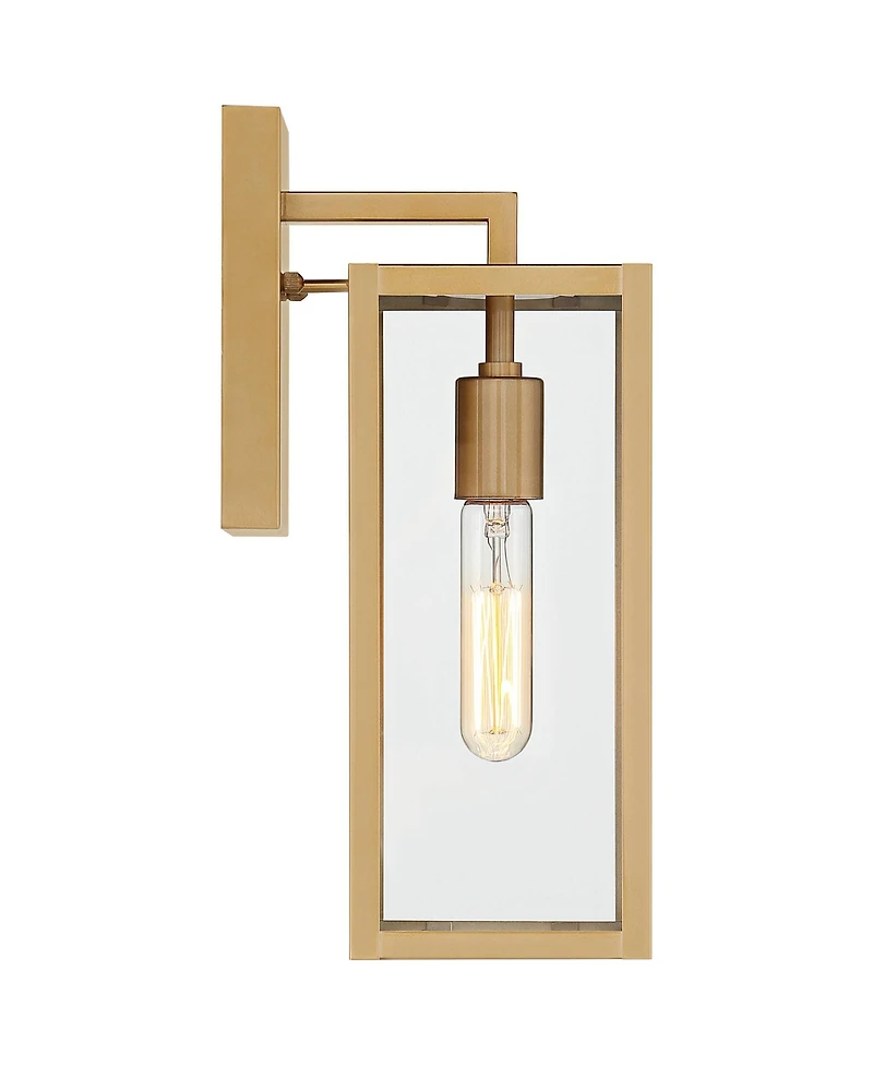 John Timberland Modern Outdoor Wall Light Fixture Soft Gold 14 1/4" Clear Glass for Exterior Barn Deck House Home Porch Yard Patio