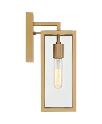 John Timberland Modern Outdoor Wall Light Fixture Soft Gold 14 1/4" Clear Glass for Exterior Barn Deck House Home Porch Yard Patio