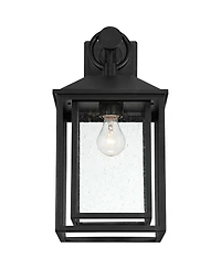 John Timberland Califa Mission Outdoor Wall Light Fixture Black Metal 18" Clear Seedy Glass for Post Exterior Barn Deck House Porch Yard Patio Ho