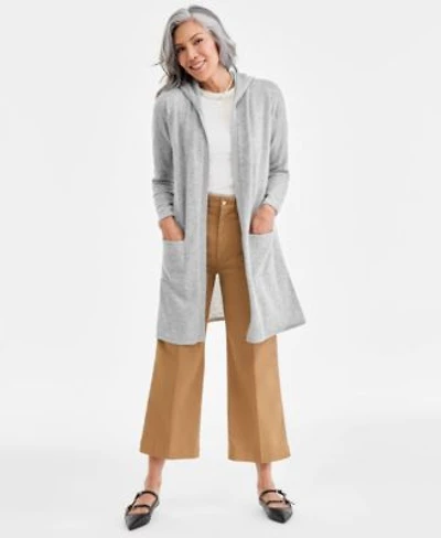 Charter Club Womens 100 Cashmere Open Front Hoodie P P Macys Exclusive