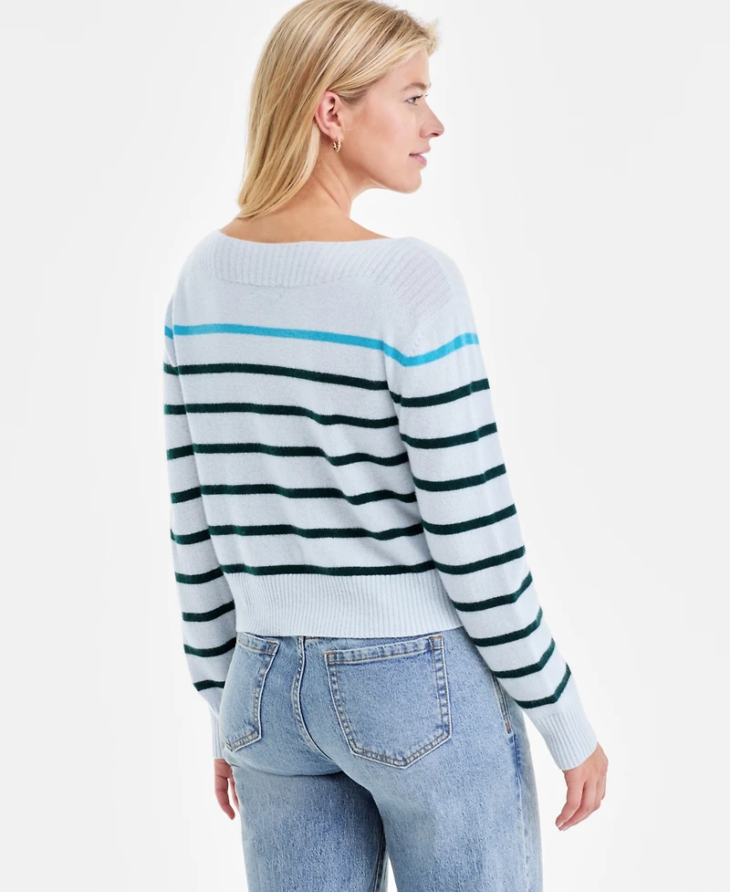 Charter Club Women's 100% Cashmere Pop Stripe Boat-Neck Sweater, Macy's Exclusive