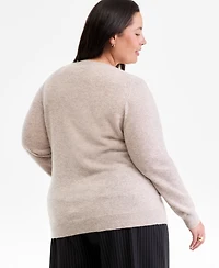 Charter Club Plus 100% Cashmere V-Neck Sweater, Macy's Exclusive