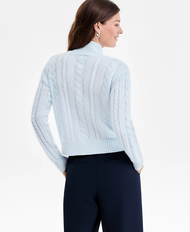Charter Club Women's 100% Cashmere Cable-Knit Cropped Cardigan Sweater, Macy's Exclusive