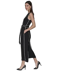 Karl Lagerfeld Paris Women's Contrast Trim Jumpsuit