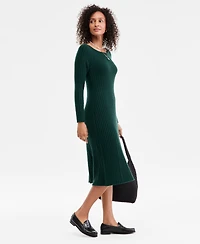 Charter Club Women's 100% Cashmere Ribbed Midi Sweater Dress, Macy's Exclusive