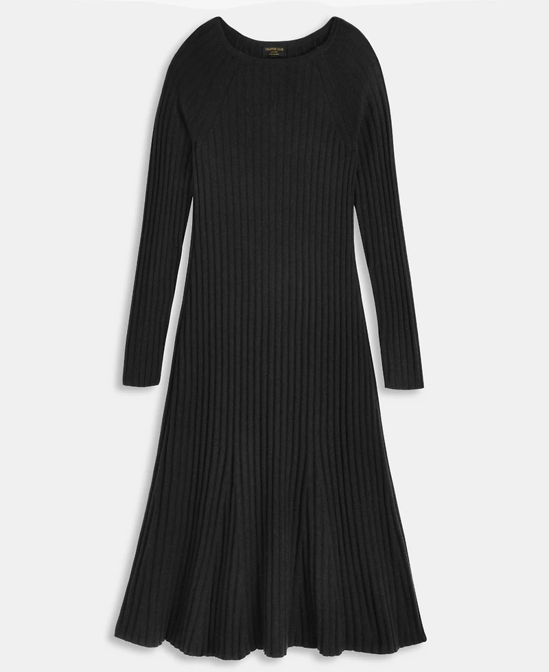 Charter Club Women's 100% Cashmere Ribbed Midi Sweater Dress, Macy's Exclusive