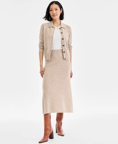 Charter Club Women's 100% Cashmere A-Line Shaker Midi Skirt, Macy's Exclusive