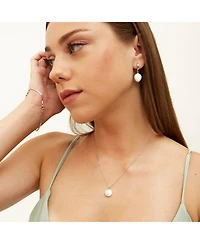 Spero London Baroque Flat Pearl Pendant Necklace Sterling Silver