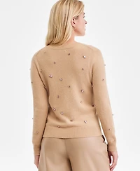 Charter Club Women's 100% Cashmere Embellished Chunky Crewneck Sweaters, Macy's Exclusive