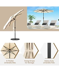 9 Ft Outdoor Market Patio Table Umbrella Push Button Tilt Crank Lift