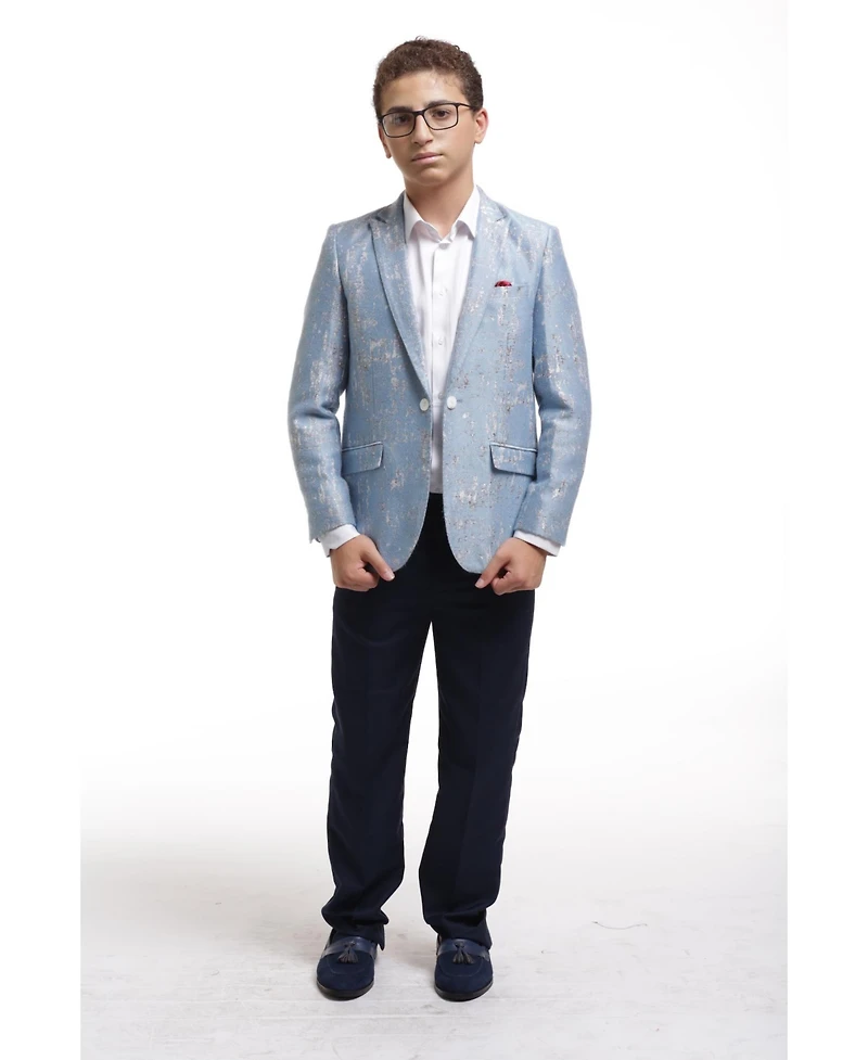 Elie Balleh Toddler Blue Slim Fit Classic Blazer