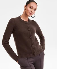 Charter Club Women's 100% Cashmere Chunky Crewneck Cardigan, Macy's Exclusive