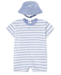 Nike Baby Boys Short Sleeve Romper with Bucket Hat