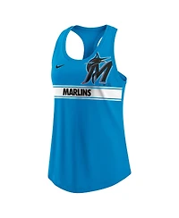 Nike Women's Blue Miami Marlins Cropped Logo Performance Racerback Tank Top