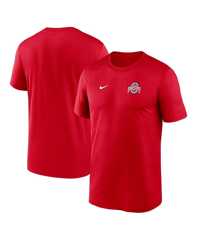 Nike Men's Scarlet Ohio State Buckeyes 2025 Sideline Small Logo Legend Performance T-Shirt