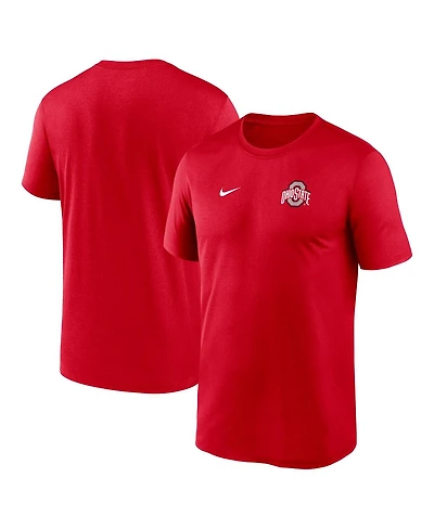 Nike Men's Scarlet Ohio State Buckeyes 2025 Sideline Small Logo Legend Performance T-Shirt