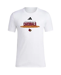 Adidas Men's White Louisville Cardinals Softball Pitcher's Circle T-Shirt