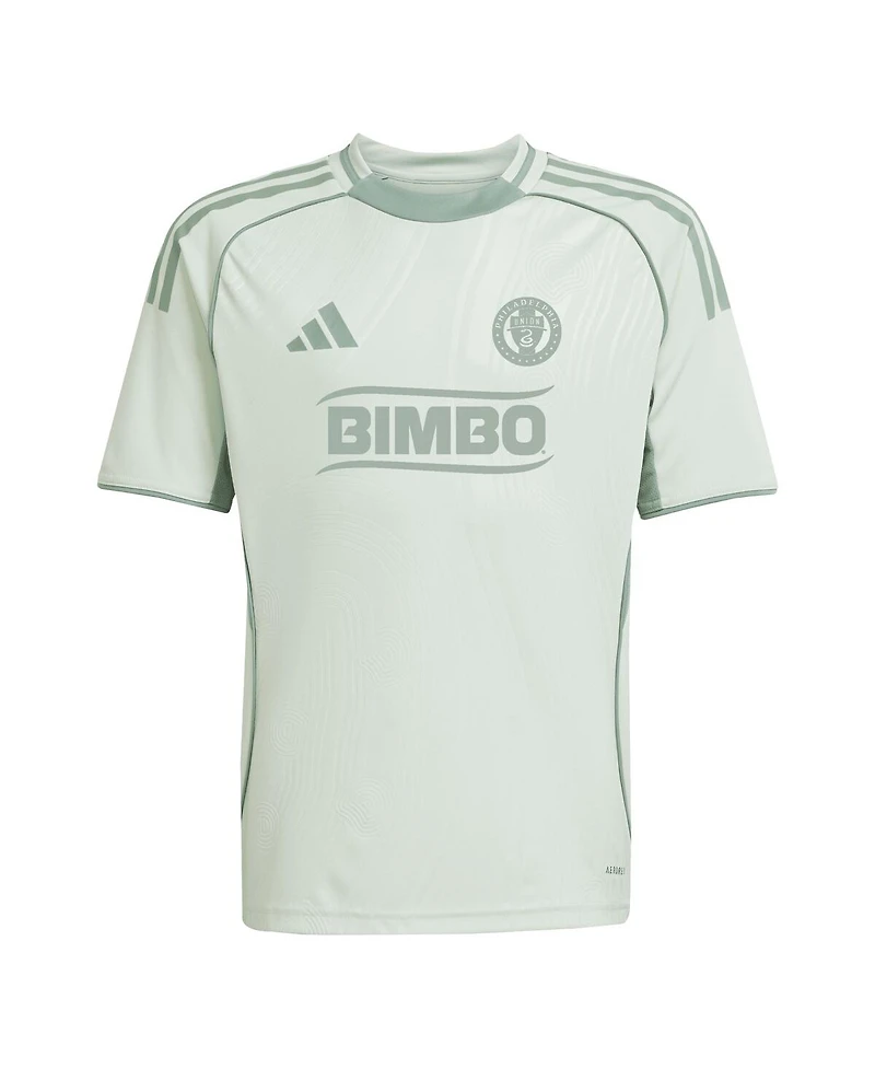 Adidas Big Boys and Girls Light Green Philadelphia Union 2025 One Planet Pre-Match Jersey