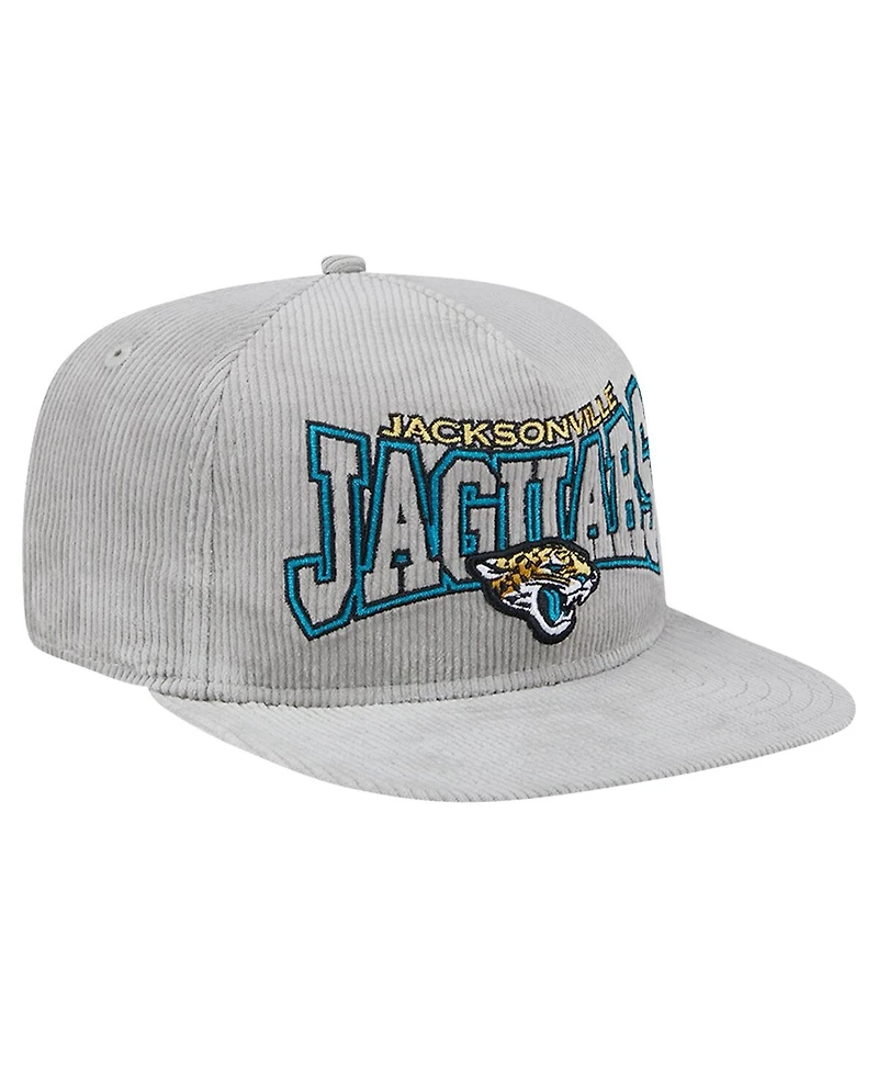 New Era Men's Gray Jacksonville Jaguars Corduroy Golfer Adjustable Hat