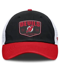 Fanatics Men's Black New Jersey Devils Fundamental One-Time Trucker Adjustable Hat