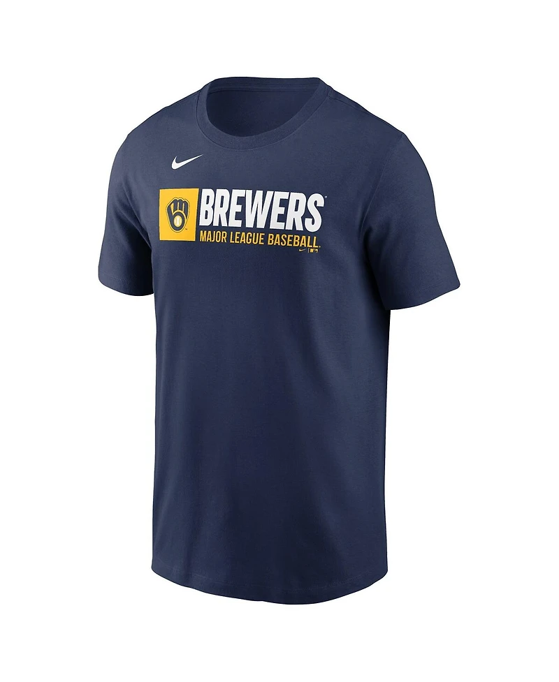 Nike Men's Navy Milwaukee Brewers Team Block T-Shirt